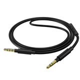 Geekria Audio Cable with Mic Compatible with B&O HX, H9i, H8i, H9 3rd Gen, H8 Headphones Cable, 1/8" (3.5mm) to 3.5mm Replacement Stereo Cord with Inline Microphone and Volume Control (4 ft/1.2 m)