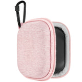 Geekria Shield Hard Shell Earbuds Case Compatible with Jabra Elite 10 Gen 2, Elite 8 Active, TOZO T6, Travel Carrying Case with Mesh Pocket and Carabiner Clip, Case Only (Pink)