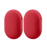 Geekria Earbuds Silicone Case Compatible with JVC HAEB75B, HAEB75A, HAEBR80A, HAEBR80R, HAEBR80S, Bose QC20 Earbud Protection Squeeze Pouch / Pocket Soft Earphone Storage Bag (Red, Size M, 2Packs)