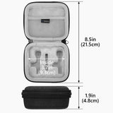 Geekria for Creators Hard Shell Wireless Mic Case, Wireless Lavalier Microphones Case Compatible with PQRQP, BOYA, MAYBESTA, Mini Mic Pro, Leettus, JUDKIOM, Bulatry, Caiord (Grey)
