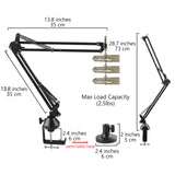 Geekria for Creators Microphone Arm Compatible with Neumann TLM 102, TLM 103, TLM 107, TLM 49, U 87 Ai Mic Boom Arm with Tabletop Flange Mount, Suspension Stand, Mic Scissor Arm, Desk Mount Holder