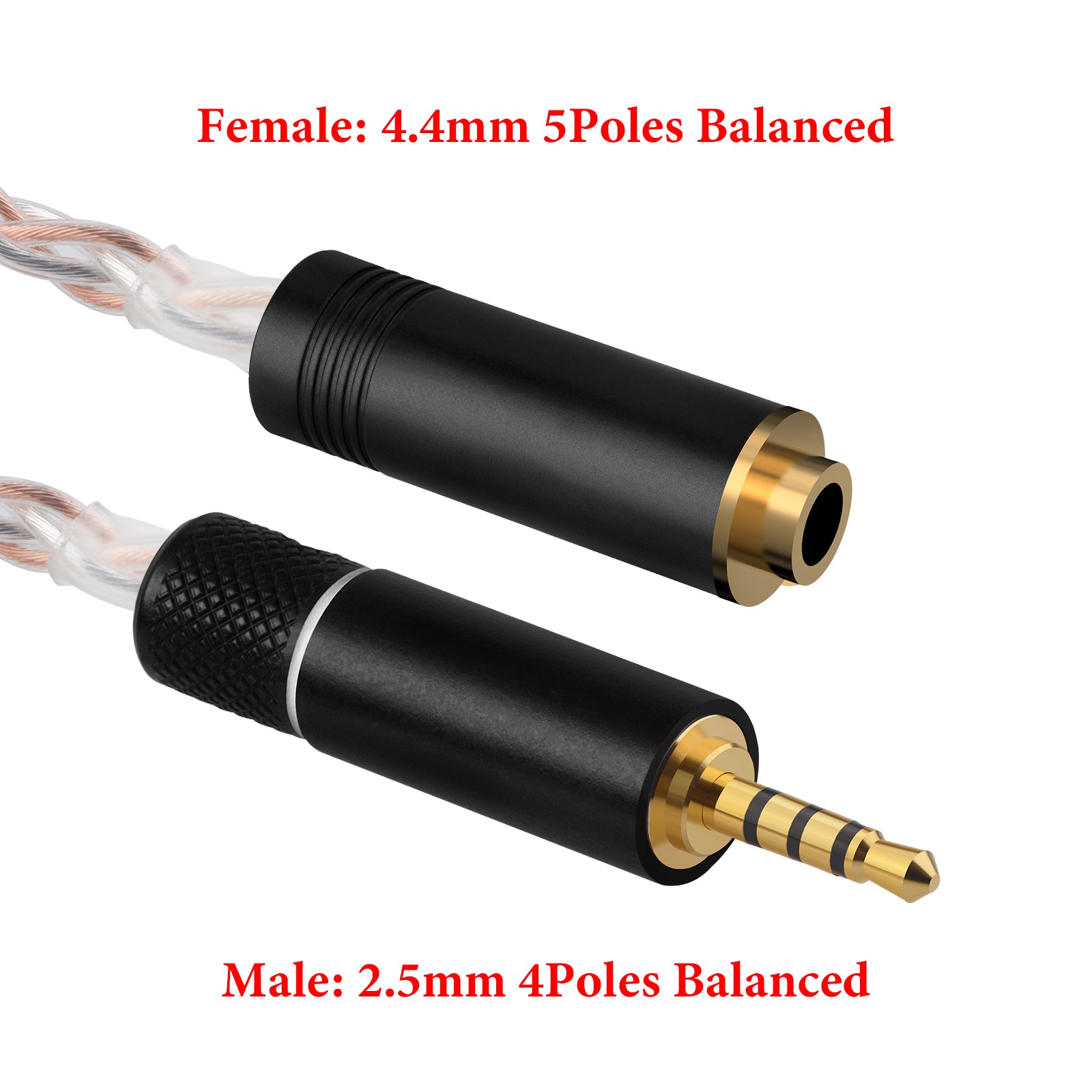 Geekria 2.5mm Balanced Male to 4.4mm Balanced Female Geekria 2.5mm Balanced Male to 4.4mm Balanced Female