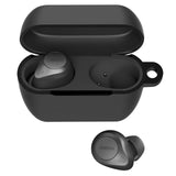 Geekria Silicone Case Cover Compatible with Jabra Elite 85t True Wireless Earbuds, Earphones Skin Cover, Protective Carrying Case with Keychain Hook, Charging Port Accessible (Black)