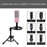 Geekria for Creators Microphone Shock Mount Compatible with Razer Seiren X, Mini, V3, V3 Mini, V2 Pro, V2 X, Elite, Emote Mic Anti-Vibration Suspension Adapter Clamp Mic Holder Clip (Black)