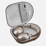 Geekria Shield Headphones Case Compatible with Sony WH-1000XM5, Bose QC Ultra II, JBL Live 650BTNC, Replacement Hard Shell Travel Carrying Bag with Cable Storage (Dark Brown)