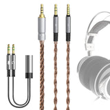 Geekria Apollo Single Crystal Copper Upgrade Audio Cable Compatible with VZR Model One Audiophile Gaming Headset, 3.5mm (1/8'') to Dual 3.5mm Replacement Headphones Cord (4.9 ft / 1.5 m)