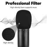 Geekria for Creators Foam Windscreen for 1.6" Diameter Microphones, Antipop Foam Cover, Mic Wind Cover, Sponge Foam Filter Compatible with TZ Stellar x2, Mackie EM-91C, Behringer (Black / 2 Pack)