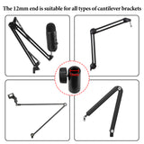 Geekria for Creators Microphone Stand Boom Arm Mount Adapter, 3/8 Female or 1/4 Female to Mic Boom Arm Port, Microphone Thread Adapter Compatible with Mic Stands (Black / 2 Pack)