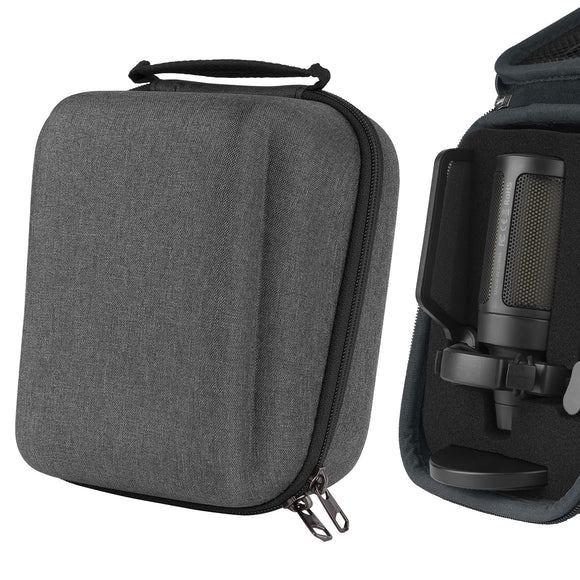 Geekria for Creators Microphone Case Compatible with FIFINE AmpliGame A6V, A6T, A6B, A6W, A6TB, A6TP, A6VB, A6VW, Hard Shell Mic Carrying Case, Travel Protective Bag with Cable Storage