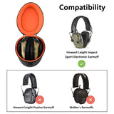 Geekria Shield Headphones Case Compatible with Howard Leight Impact Sport, Walker's Digital Razor PRO, Slim X-TRM, Slim Earmuffs, Replacement Hard Shell Travel Carrying Bag (Dark Grey)