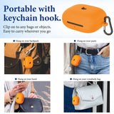Geekria Silicone Case Cover Compatible with Powerbeats Pro 2 True Wireless Earbuds, Protective Earphones Skin Cover with Keychain Hook, Charging Port Accessible (Orange)