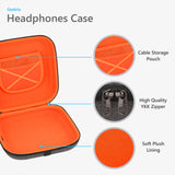 Geekria Shield Case for Over-Ear Headphones, Replacement Hard Shell Travel Carrying Bag with Cable Storage, Compatible with Audeze Maxwell, Soundcore SpaceOnePro, SONY WH-1000XM5 (Dark Grey)