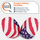 Geekria 2 Pairs Flex Fabric Headphone Ear Covers - Product Safety Certified - Washable & Stretchable Protectors for Over-Ear Headsets, Sweat Pads for Gym, Gaming (M/America Flag Pattern)