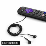 Geekria Headphones for Roku Remote, 3.5mm Wired In Ear Headphone Compatible with Roku Voice Remote Pro, Ultra Remote, Hear Your Favorite Movies and TV Shows (Black / 6.6 FT)