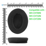Geekria PRO Extra Thick Mesh Fabric Replacement Ear Pads for Sony WH-CH700N, WH-CH710N, WH-CH720N Headphones Ear Cushions, Ear Cups Cover Repair Parts (Black)