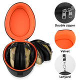 Geekria Shield Headphones Case Compatible with Howard Leight Impact Sport, Walker's Digital Razor PRO, Slim X-TRM, Slim Earmuffs, Replacement Hard Shell Travel Carrying Bag (Dark Grey)