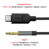 Geekria USB-C Digital to Audio Cable with Mic Compatible with Beats Studio Pro Studio 3 Solo 4 Solo 3 Cable, Replacement Type-C Aux Audio Cord with Inline Microphone and Volume Control (4ft/1.2m)