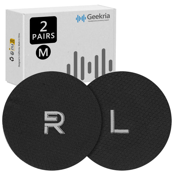 Geekria 2 Pairs Flex Fabric Headphones Ear Covers, Washable & Stretchable Sanitary Earcup Protectors for Over-Ear Headset Ear Pads, Sweat Cover for Warm & Comfort (M / Black)
