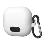 Geekria Silicone Case Cover Compatible with Soundcore by Anker Liberty 4 NC True Wireless Earbuds, Protective Earphones Skin Cover with Keychain Hook, Charging Port Accessible (White)