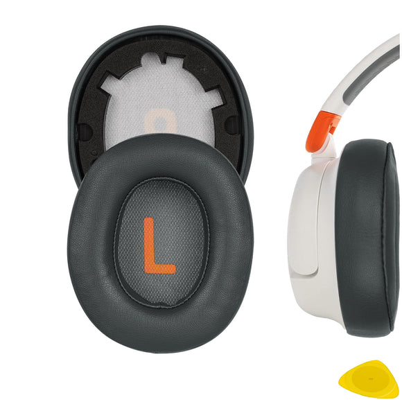 Geekria QuickFit Replacement Ear Pads for JBL JR460 Headphones Ear Cushions, Headset Earpads, Ear Cups Cover Repair Parts (Titanium Grey)