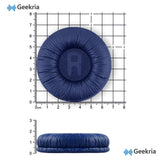 Geekria QuickFit Leatherette Replacement Ear Pads Compatible with JBL JR300, JR300BT, T450BT, T500BT, Tune 500, Tune 500BT, Tune 510BT, Tune 520 Headphones, Ear Cushions (Blue)