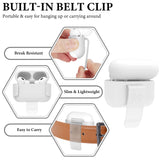 Geekria Ultra-Light Polycarbonate Belt Clip Earbuds Case Compatible with Apple AirPods Pro 2, Hard Shell for Hiking, Outdoor Activities, Tight fixation (White, 1 Pack, Single Case)