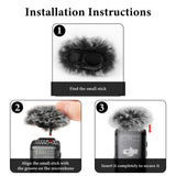 Geekria for Creators Furry Windscreen Compatible with DJI Mic 2, Mic DeadCat Wind Cover Muff, Windbuster, Windjammer, Fluff Cover Windshield (Grey / 2 Pack)