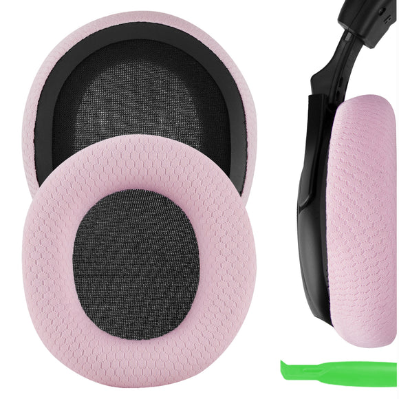 Geekria NOVA Mesh Fabric Replacement Ear Pads for Beach Stealth 400, 500X, 700X, 420X, Ear Force XO SEVEN, XP500, PX5, PX4, X42 Headphones Ear Cushions, Ear Cups Cover Repair Parts (Pink)