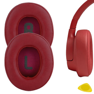 Geekria QuickFit Replacement Ear Pads Compatible with JBL Tune 700BT, 750BTNC, 710BT, 720BT, 760NC, 770NC Wireless Over-Ear Headphones, Ear Cushions (Red)