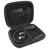 Geekria Shield Headphones Case Compatible with Skullcandy Ink'd+, Ink'd 2, Chops Flex In-Ear Sport Earbuds, Replacement Protective Hard Shell Travel Carrying Bag with Cable Storage (Black)