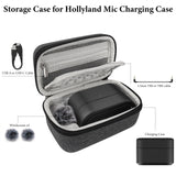 Geekria for Creators Microphone Carrying Case Compatible with Hollyland Lark M2S Charging Case, Mic Hard Shell Travel Bag, Portable Travel Bag with Cable Storage (Grey)