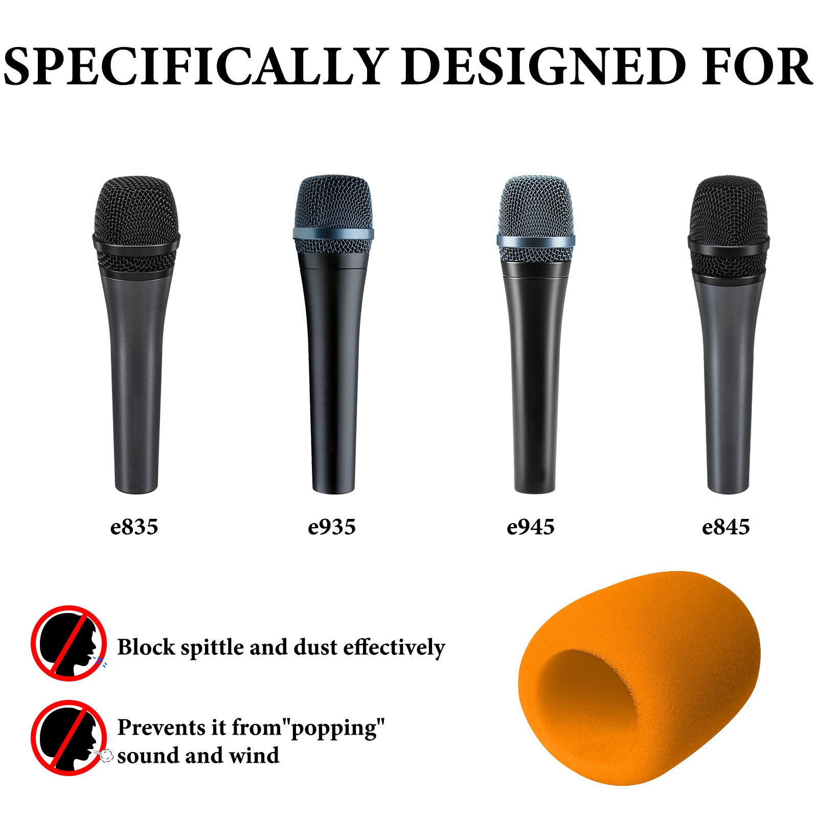SENNHEISER e835s + GEEKRIAウィンドスクリーン Geekria for Creators Foam Windscreen Compatible with Sennheiser E 935,