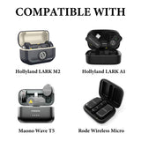Geekria for Creators Microphone Carrying Case Compatible with Hollyland Lark M2, LarkA1, Maono WaveT5, Rode Wireless Micro Charging Case, Mic Hard Shell Travel Bag with Cable Storage (Black)