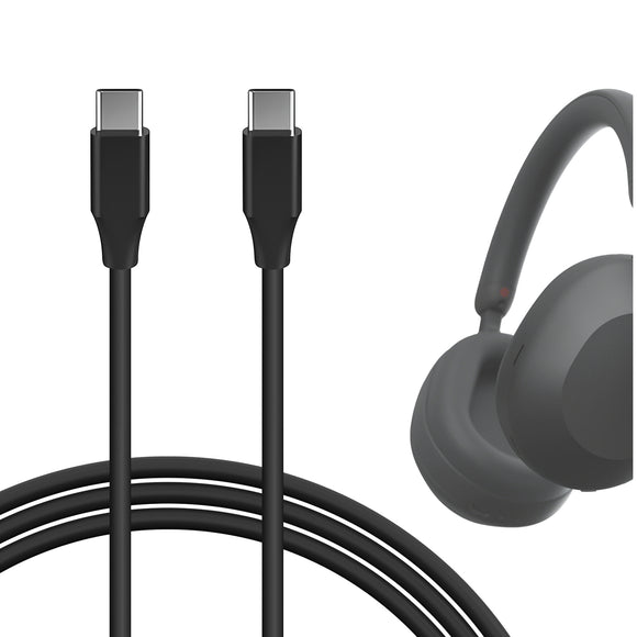 Geekria USB-C Headphones Charger Cable Compatible with Sony WH-1000XM6/1000XM5/1000XM4, WH-XB920N/ XB910N, WH-CH720N, ULT WEAR, Type-C Replacement Power Charging Cord (4 ft/120 cm)