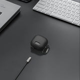 Geekria Silicone Case Cover Compatible with Soundcore by Anker Liberty 4 NC True Wireless Earbuds, Protective Earphones Skin Cover with Keychain Hook, Charging Port Accessible (Black)