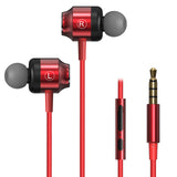 Geekria 3.5MM Wired Earbuds, Wired In-Ear Subwoofer Headset, with Mic and Volume Control, Compatible with PC, Laptop (Red)
