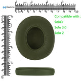 Geekria QuickFit Replacement Ear Pads for Beats Solo3, Solo 3.0 Wireless (A1796) Headphones Ear Cushions, Headset Earpads, Ear Cups Cover Repair Parts (Green)