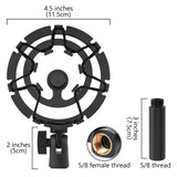 Geekria for Creators Microphone Shock Mount Compatible with Razer Seiren X, Mini, V3, V3 Mini, V2 Pro, V2 X, Elite, Emote Mic Anti-Vibration Suspension Adapter Clamp Mic Holder Clip (Black)