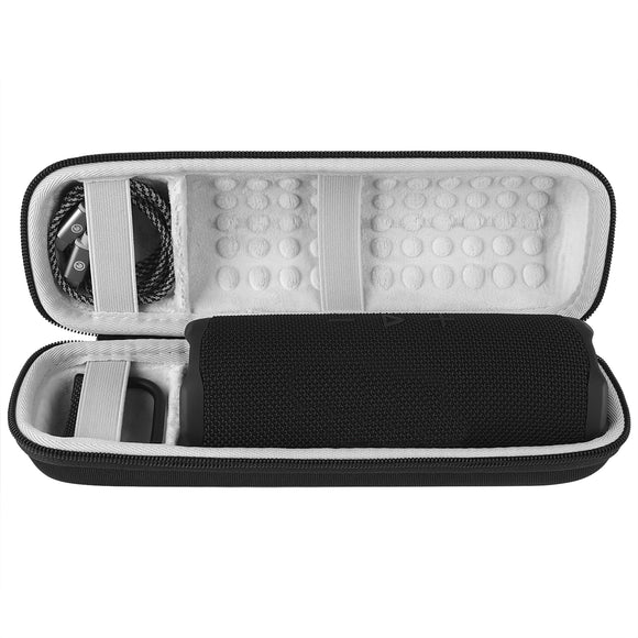 Geekria Shield Speaker Case Compatible with JBL Flip 7 / 6 / 5 / 4 / 3 Cover, Replacement Travel Hard Shell Portable Speaker Protective Carrying Bag with Cable Storage, Shockproof