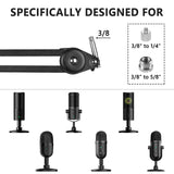 Geekria for Creators Microphone Arm Compatible with Razer Seiren X, Mini, Elite, Emote, Mic Boom Arm Mount Adapter with Tabletop Flange Mount, Suspension Stand, Mic Scissor Arm, Desk Mount Holder