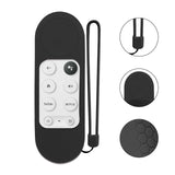 Geekria Chromecast Cover Compatible with Google TV HD 2022 Remote Control - Lightweight Non-Slip Shock Resistant Silicone Cover for Google TV 4K 2020 Remote Control with Lanyard (Black)