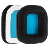 Geekria Comfort Velour Replacement Ear Pads for ASTRO Gaming A20 Headphones Ear Cushions, Headset Earpads, Ear Cups Cover Repair Parts (Black Blue)