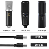 Geekria for Creators USB to USB-B Microphone Cable 8 ft / 250 CM, Compatible with TONOR TC-2030, TC40, Q9 Mic Cord (Black)