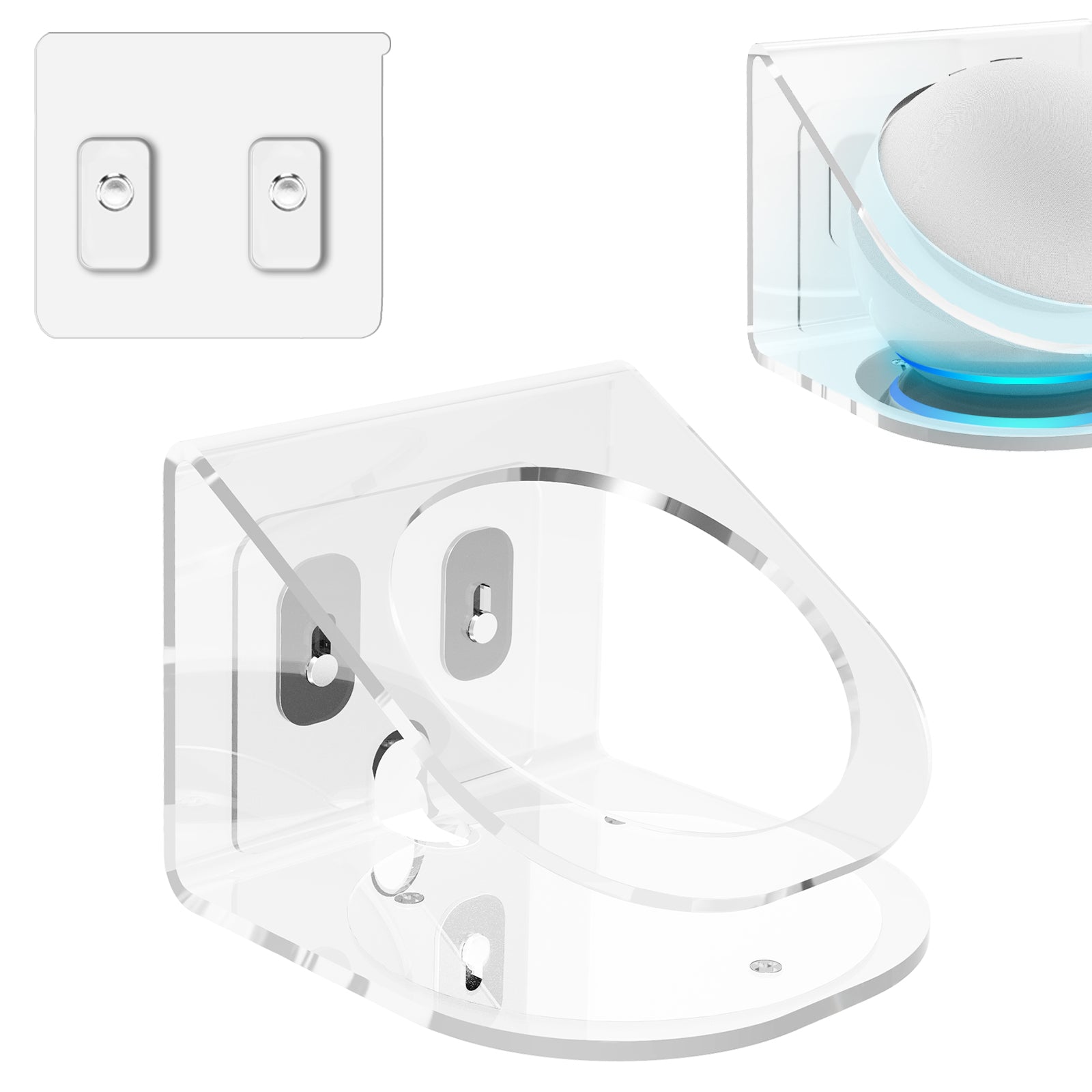 Geekria Acrylic Wall Mount Compatible with Echo Dot 4th, 5th Gen with