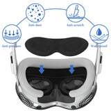 Geekria VR Lens Protective Cover Compatible with Apple Vision Pro and Meta Quest 3, EVA Dust-Proof & Anti-Scratch Protector, VR Headset Accessories (Black, 2 Pcs)