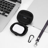 Geekria Shield Earbud Case Compatible with Apple Airpods pro, Technics EAH-AZ100, Beats Studio Buds, Replacement Hard Shell Travel Carrying Bag with Carabiner Clip (Black)