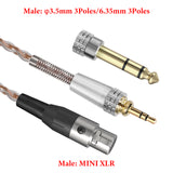 Geekria Apollo Silver-Plated Upgrade Audio Cable Compatible with Beyerdynamic DT 900 PRO X, DT 770 PRO X, 6.35mm/3.5mm Replacement Headphones Cord for Desktop Amplifier (9.4ft / 3m)