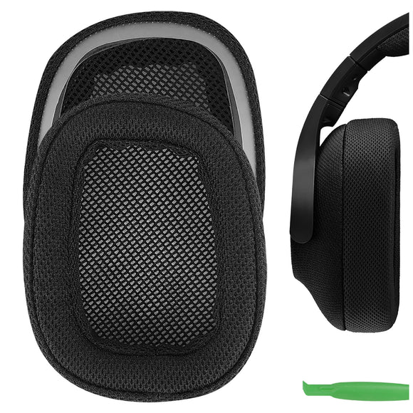 Geekria Comfort Mesh Fabric Replacement Ear Pads for Logitech G433 G233 G PRO Headphones Ear Cushions, Headset Earpads, Ear Cups Cover Repair Parts (Black)