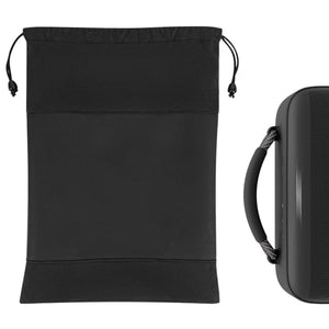 Geekria PU Speaker Pouch Compatible with New Bose Soundlink Max Case Cover, Replacement Speaker Pouch Portable Speaker Protective Carrying Bag with Cable Storage (Black)