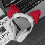 Geekria NOVA Headphone Headband Spacer+Cat Ears Attachment Compatible with Bose, Sony, Skullcandy, Beats, Marshall Headphones, Easy DIY Installation, Comfortable & Stylish (Red)